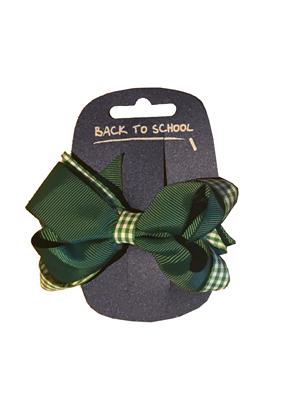 Back to School Gingham Bow Clip