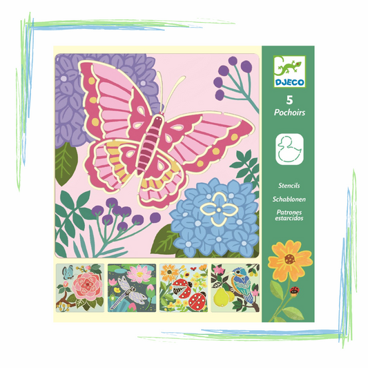 Djeco Garden Wings Stencils x 5