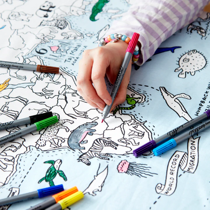 Eat Sleep Doodle - World Map Colour-In Tablecloth