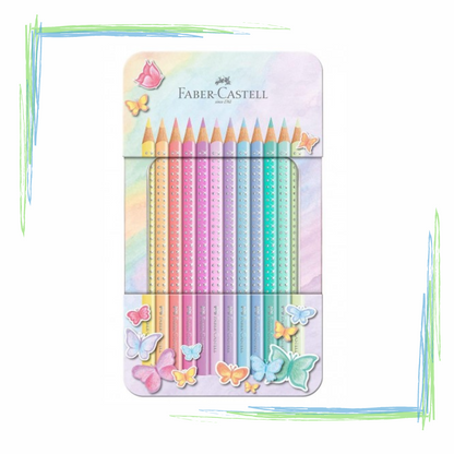 Faber Castell Sparkle Pastel Pencil Tin Of 12