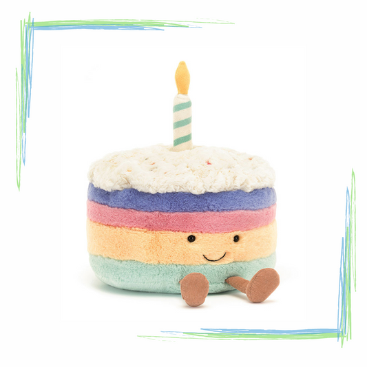 Jellycat Amuseables Rainbow Birthday Cake