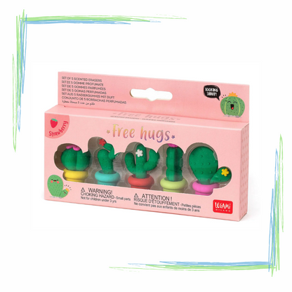 Legami Strawberry Scented Cactus Erasers