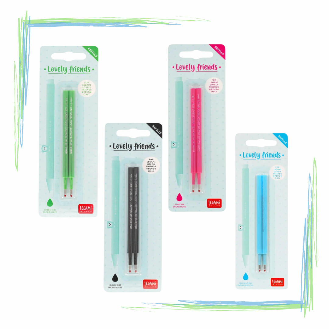 Legami Refills for Gel Pen - Lovely Friends - Set of 2