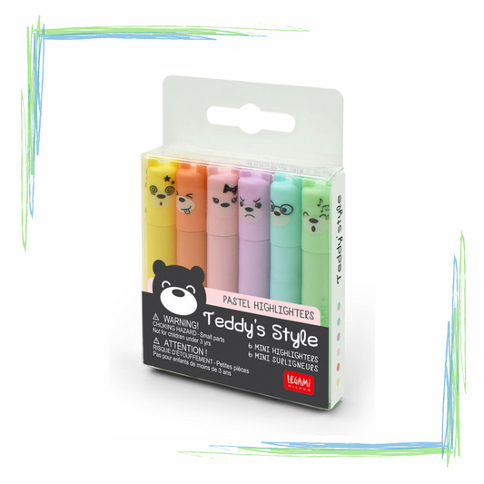 Legami Teddy's Style Highlighters Pastels