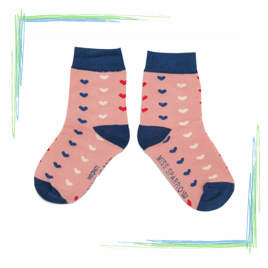 Miss Sparrow Bamboo Socks - Little Hearts