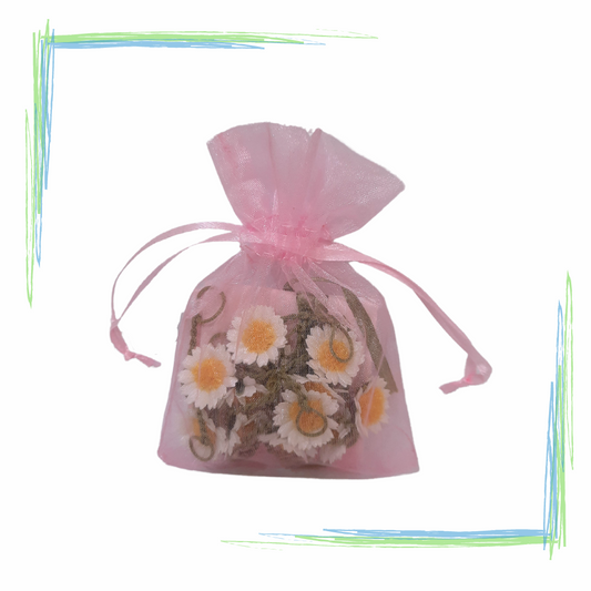 Organza Bag - White Daisies