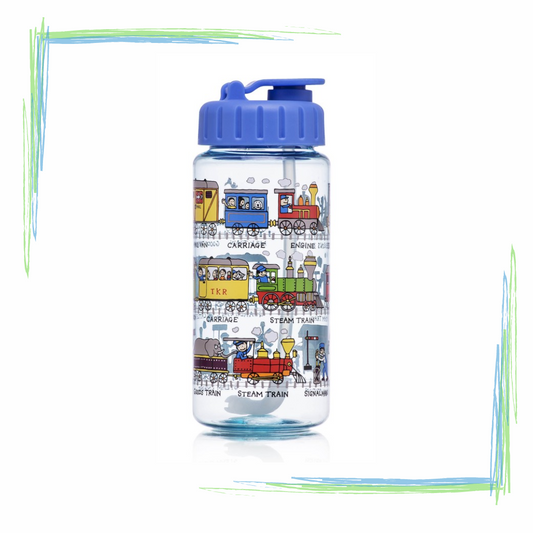 Tyrell Katz Drinks Bottle With Straw 400 ml - Trains